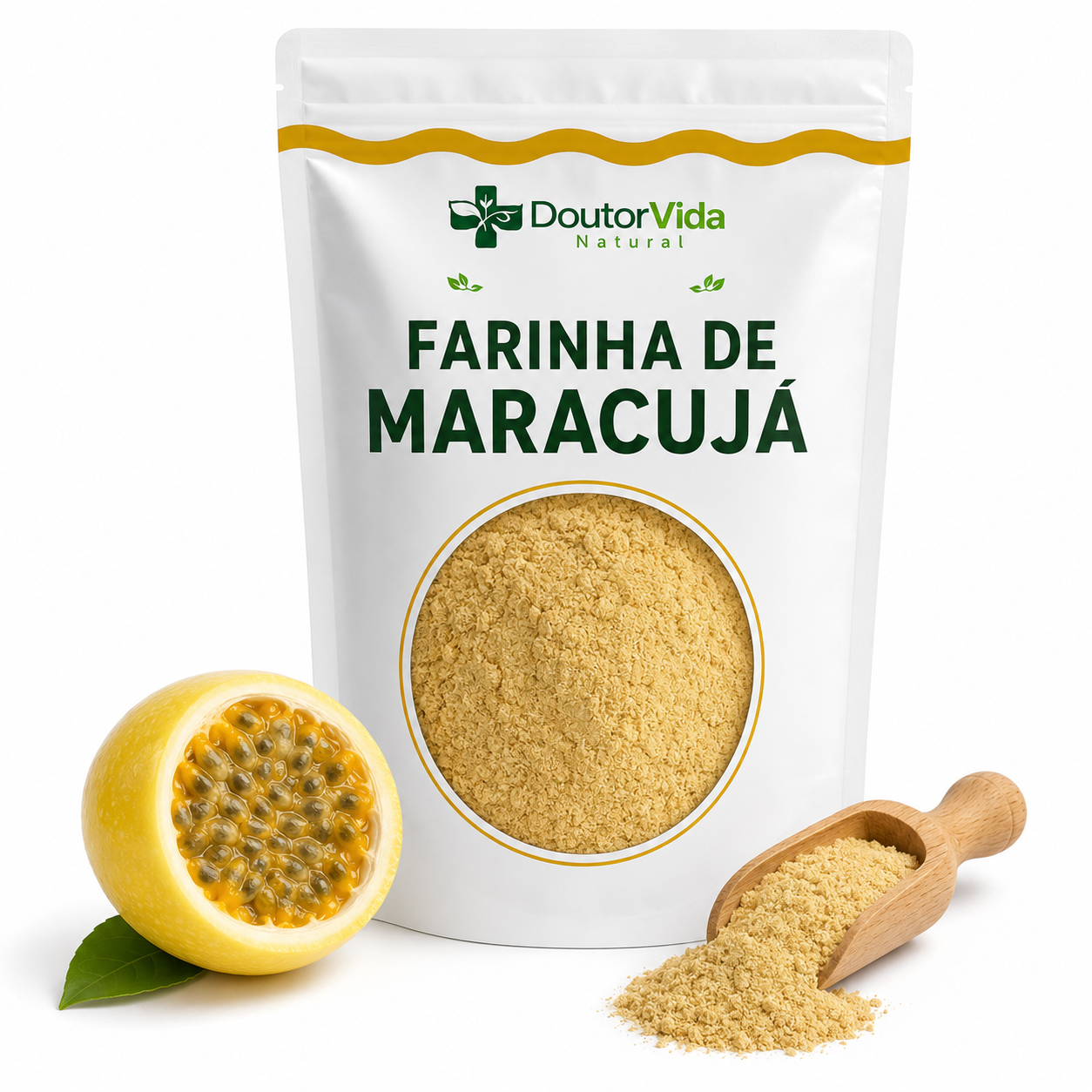 Farinha de Maracujá 1Kg 100% Pura Rica em Fibras - Vitaminas - Minerais