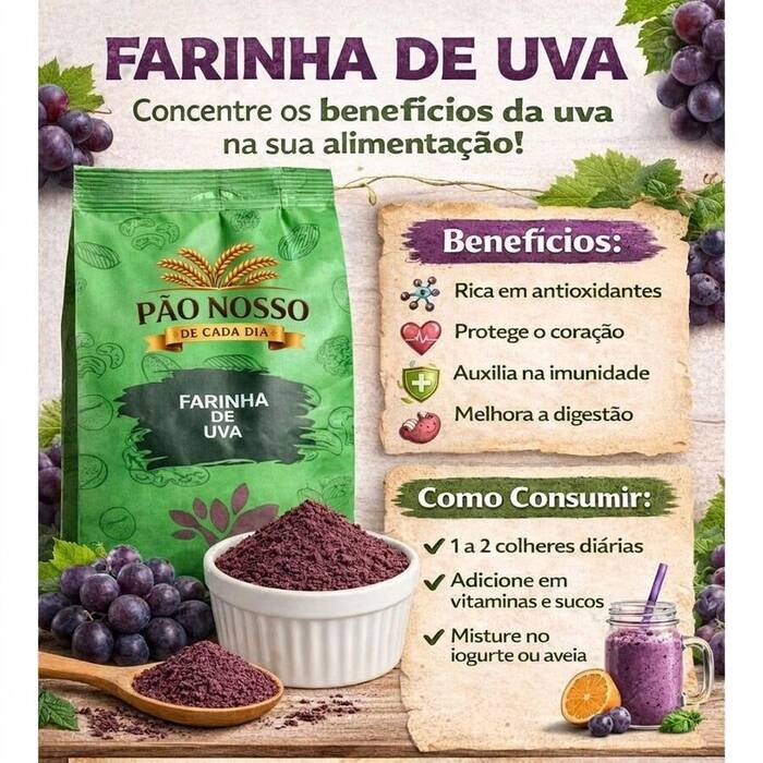 Farinha De Uva Pura 1 Kg - Della Terra — Doutor Vida Natural