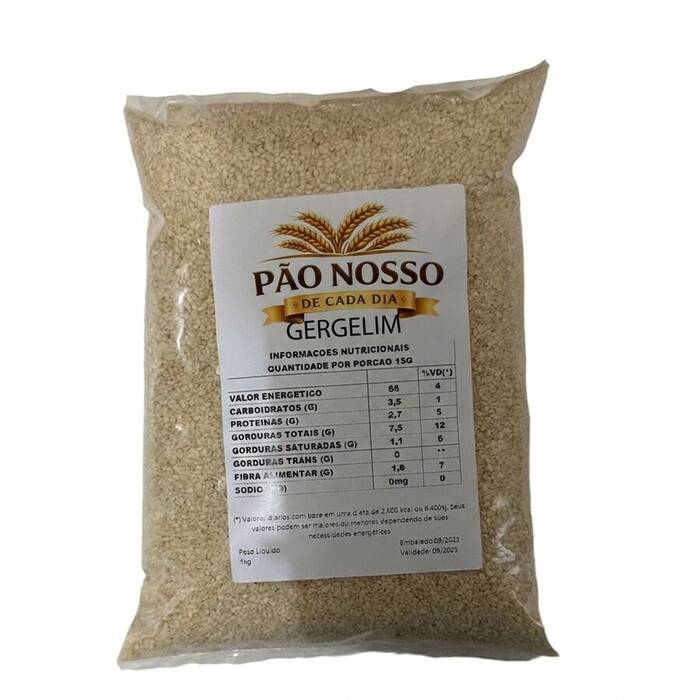 Gergelim branco despeliculado importado 500g — Doutor Vida Natural
