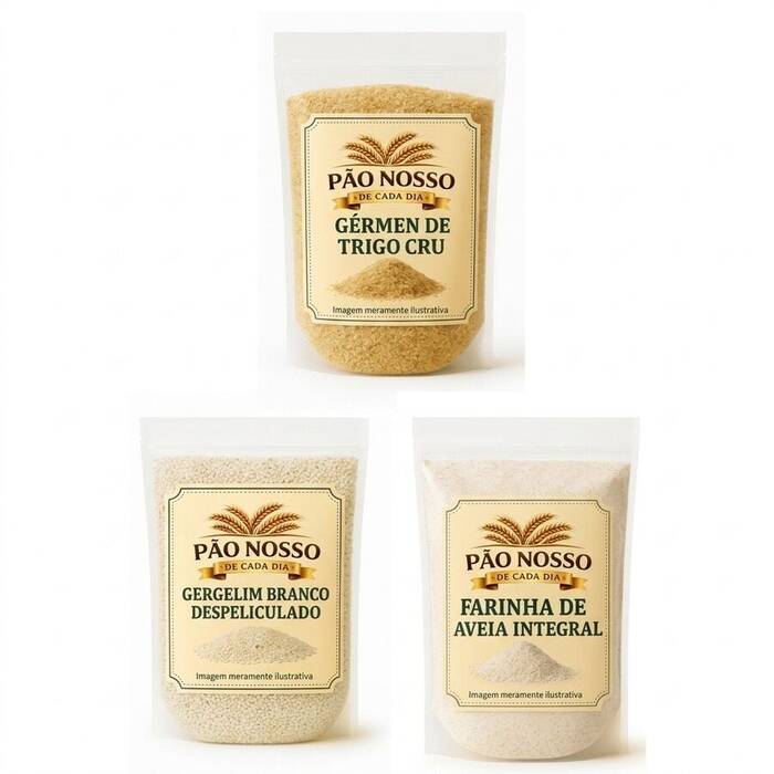 Kit Germen de Trigo, Gergelim Branco e Farinha de Aveia - 500g
