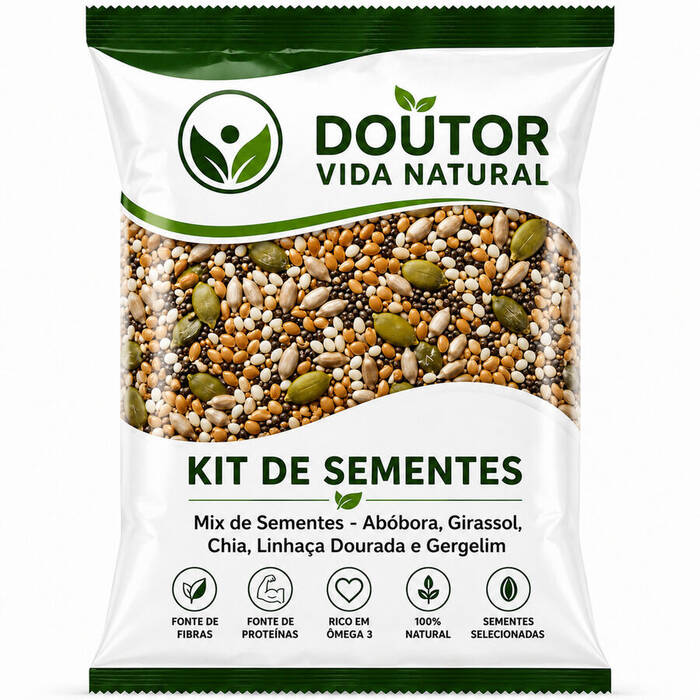 Mix de Sementes - Abóbora, Girassol, Chia, Linhaça Dourada e Gergelim