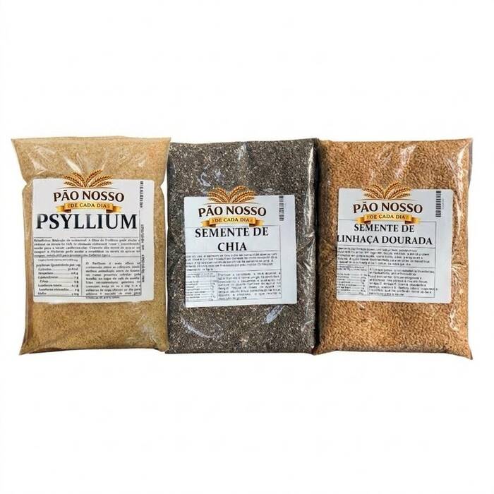 Kit Intestino Saudavel Psyllium + Chia + Linhaça Dourada