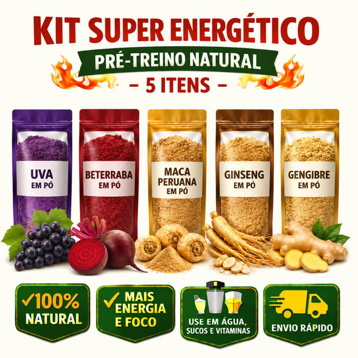 Mix Pré Treino Natural 5 itens
