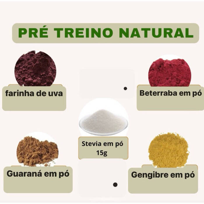 Beterraba em pó, farinha de uva, gengibre em pó e guaraná em pó - Pré Treino Natural — Doutor Vida Natural