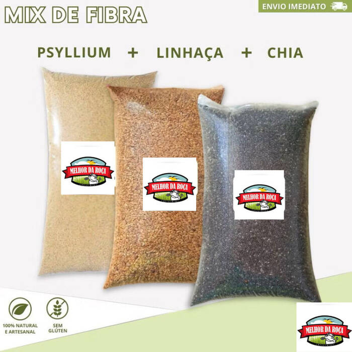 Mix de Sementes Chia + Linhaça + Psyllium Fibras Low Carb