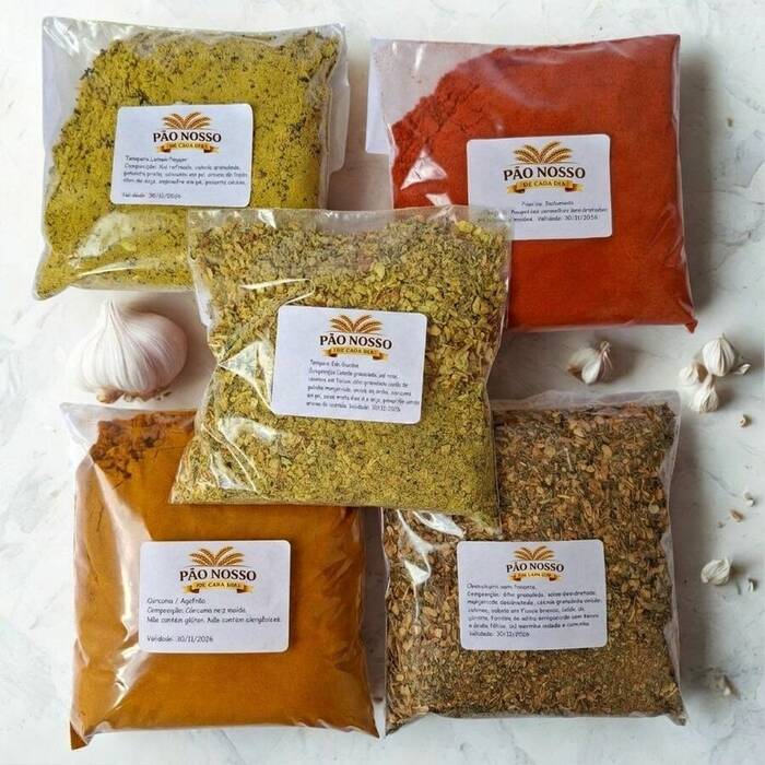Kit 5 Temperos Naturais