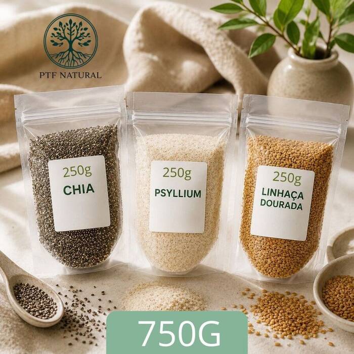 Kit Mix Funcional chia psyllium linhaça 750g (250g cada)