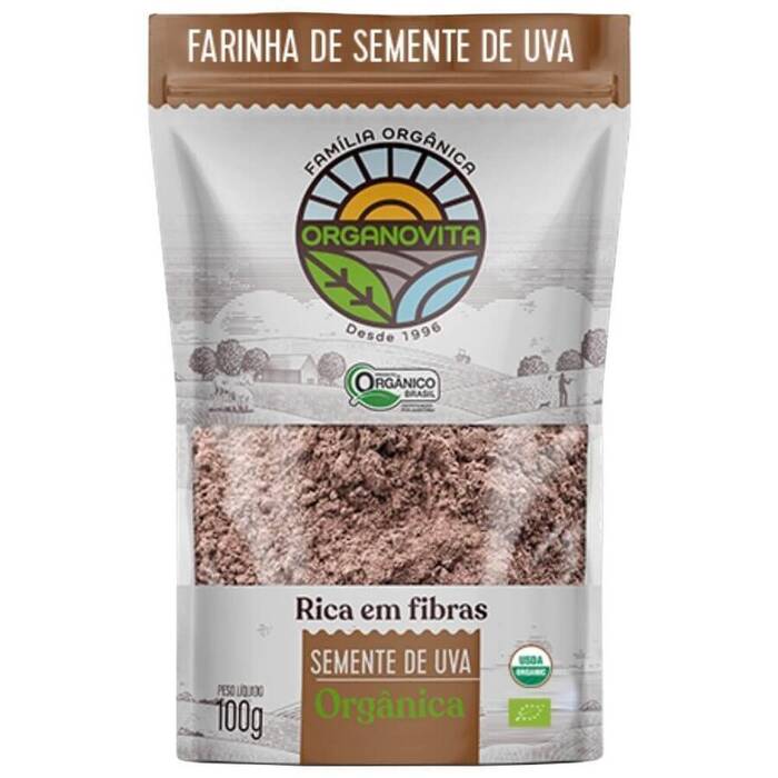 Farinha de Semente Uva Orgânica Organovita 100g